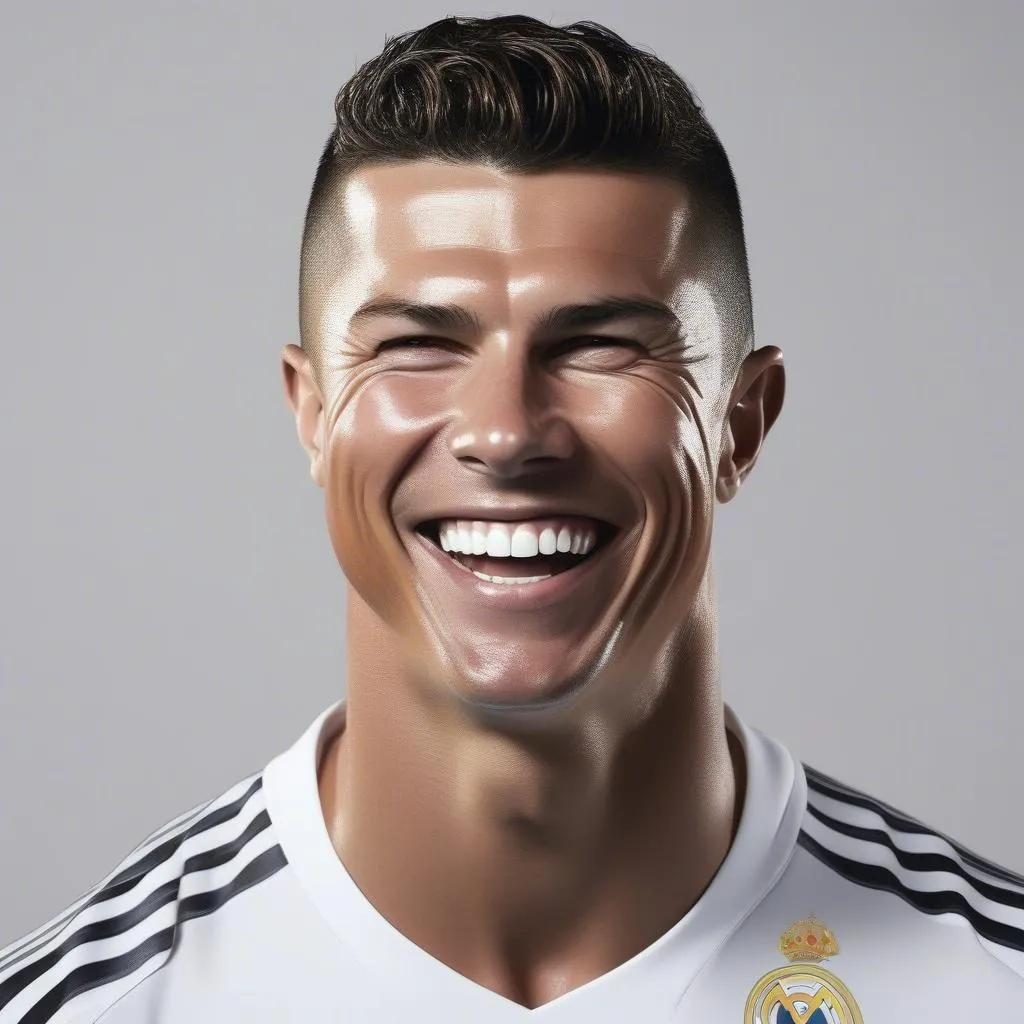 Ronaldo sở hữu hàm răng trắng sáng rạng rỡ, nụ cười tỏa nắng đầy thu hút.