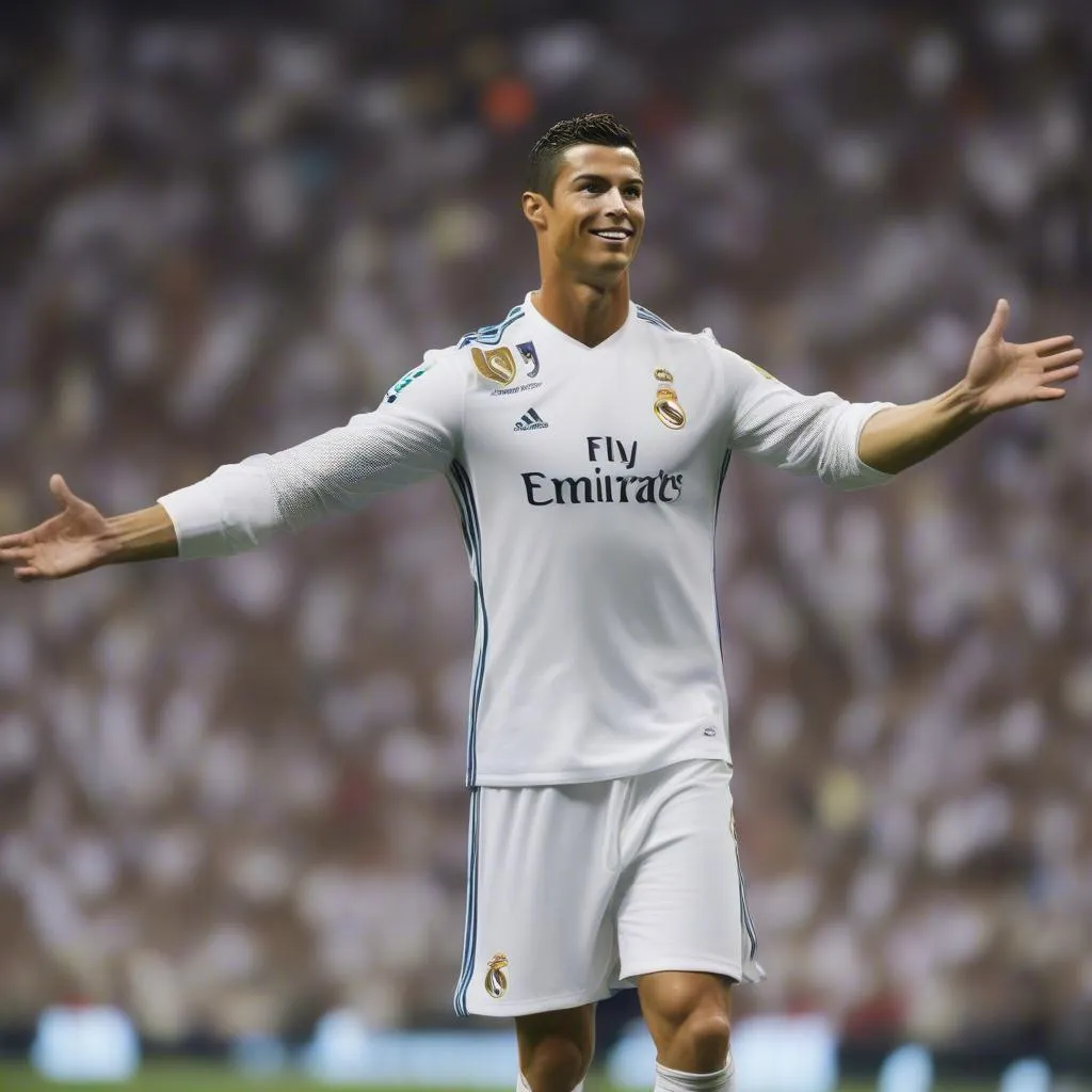 Ronaldo ghi bàn cho Real Madrid trong trận đấu