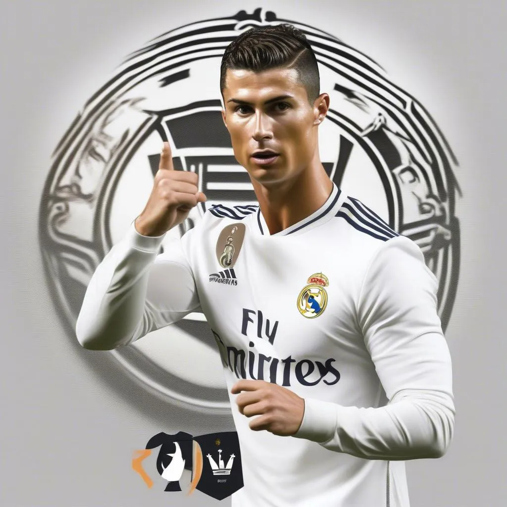 Cristiano Ronaldo mặc áo đấu Real Madrid