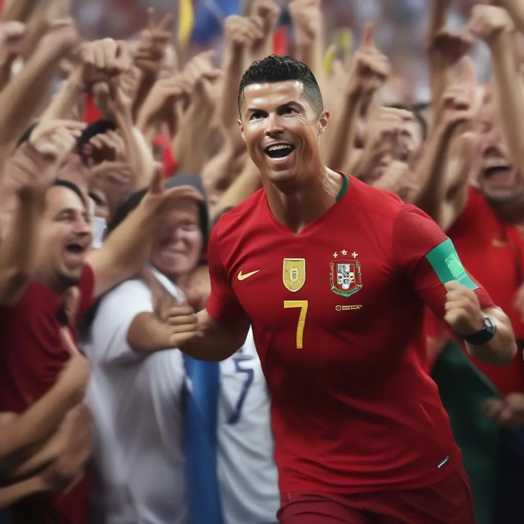 Ronaldo ăn mừng tại Nga