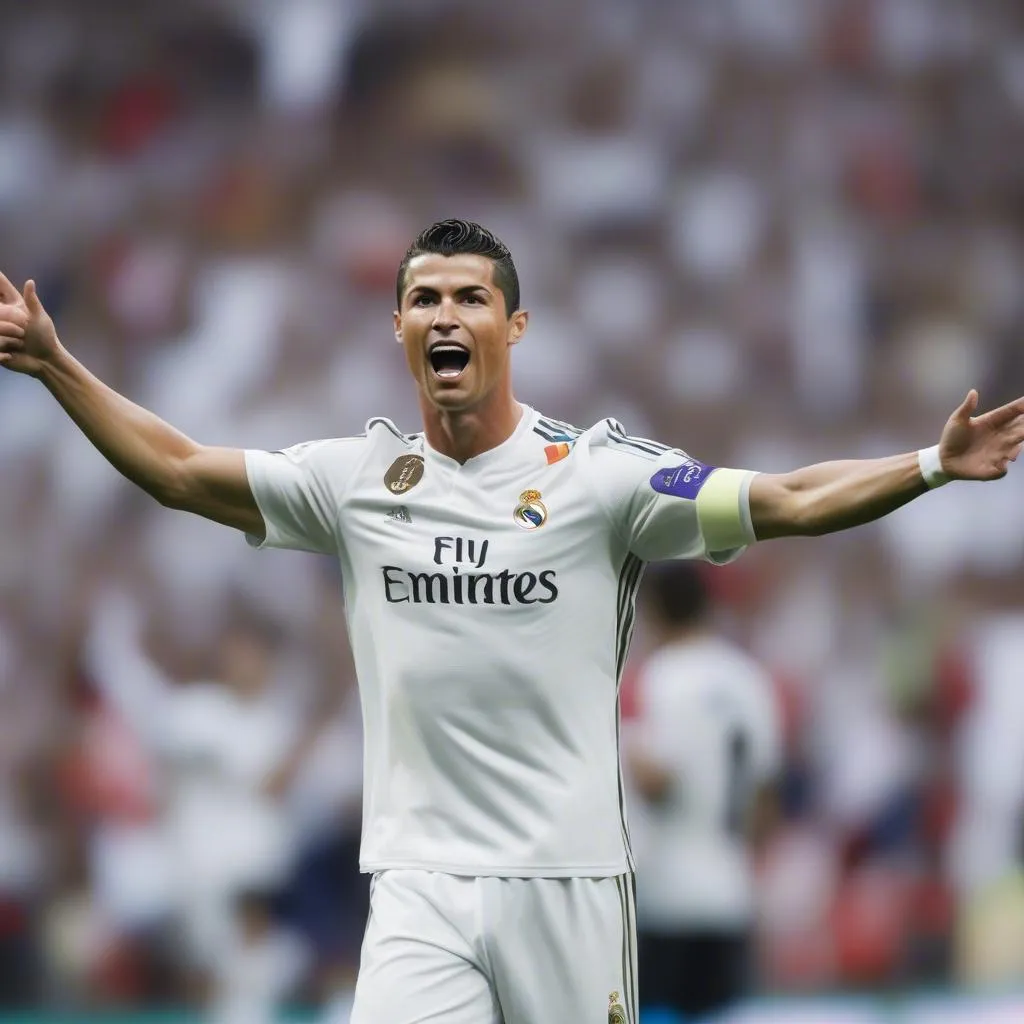 Cristiano Ronaldo trong màu áo Real Madrid