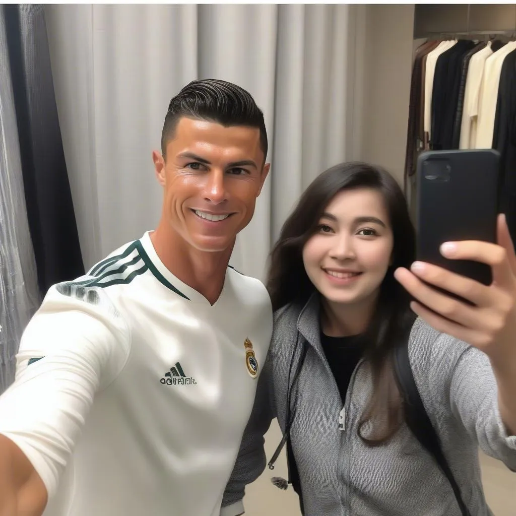 Ronaldo selfie cùng fan