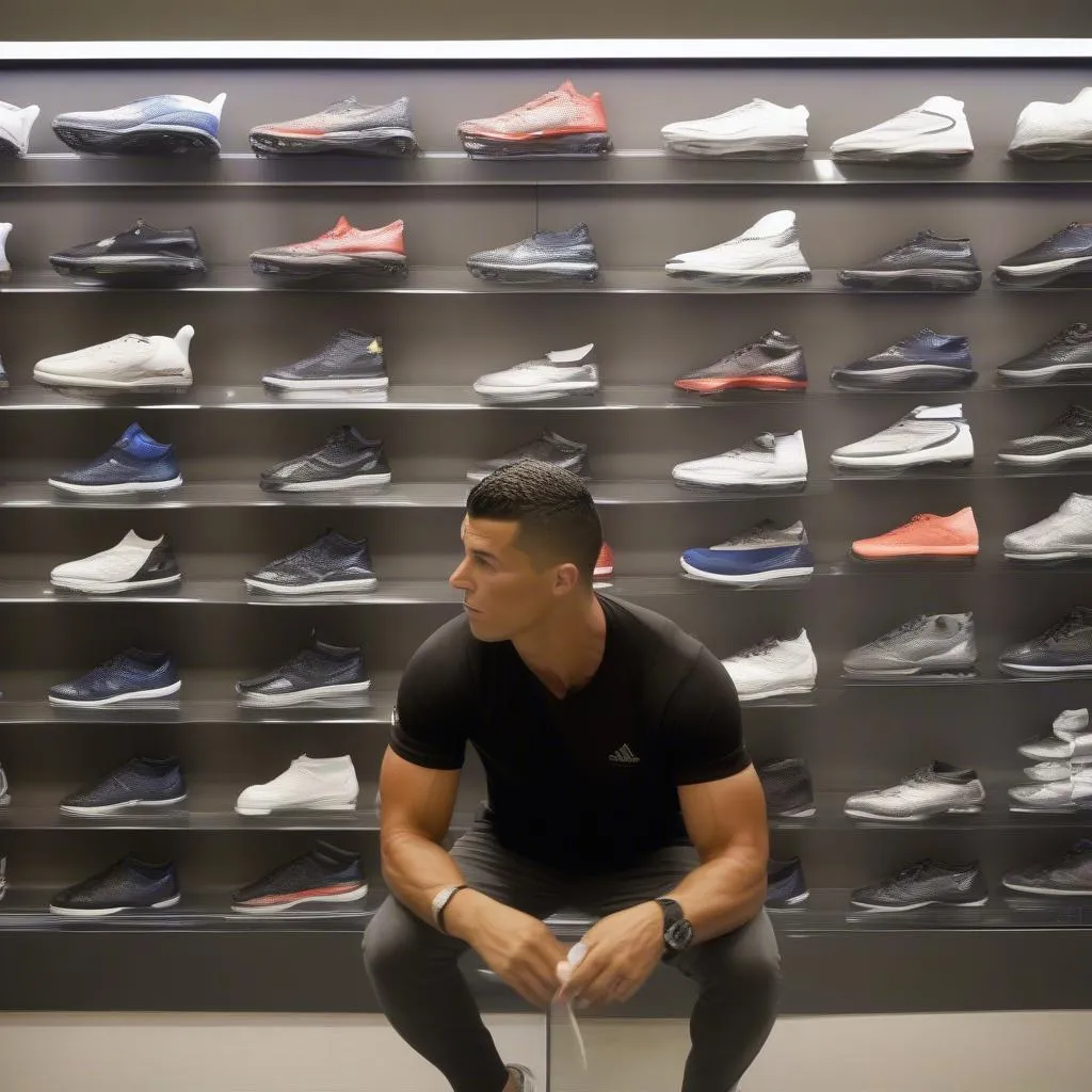 Ronaldo shopping for sports shoes