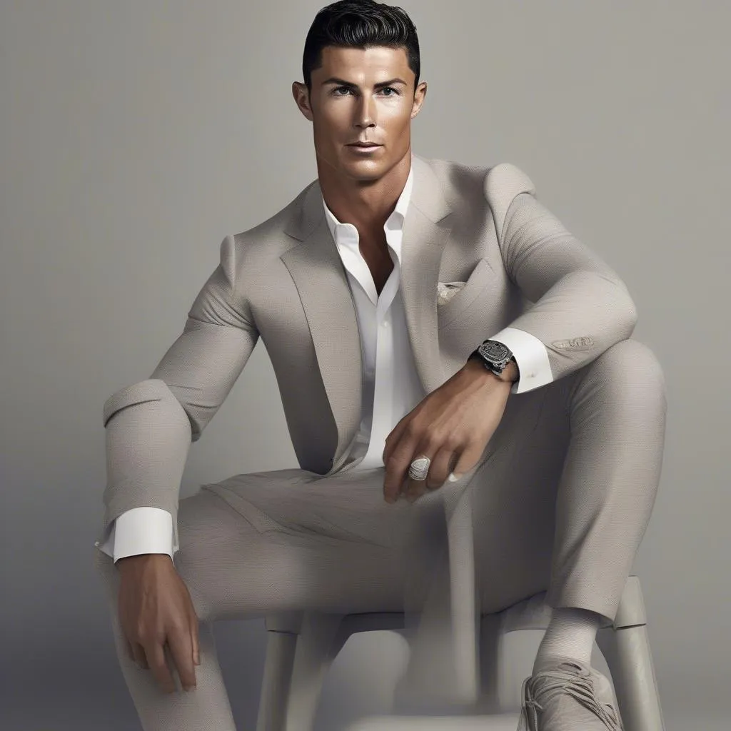 Cristiano Ronaldo trong bộ trang phục quảng cáo