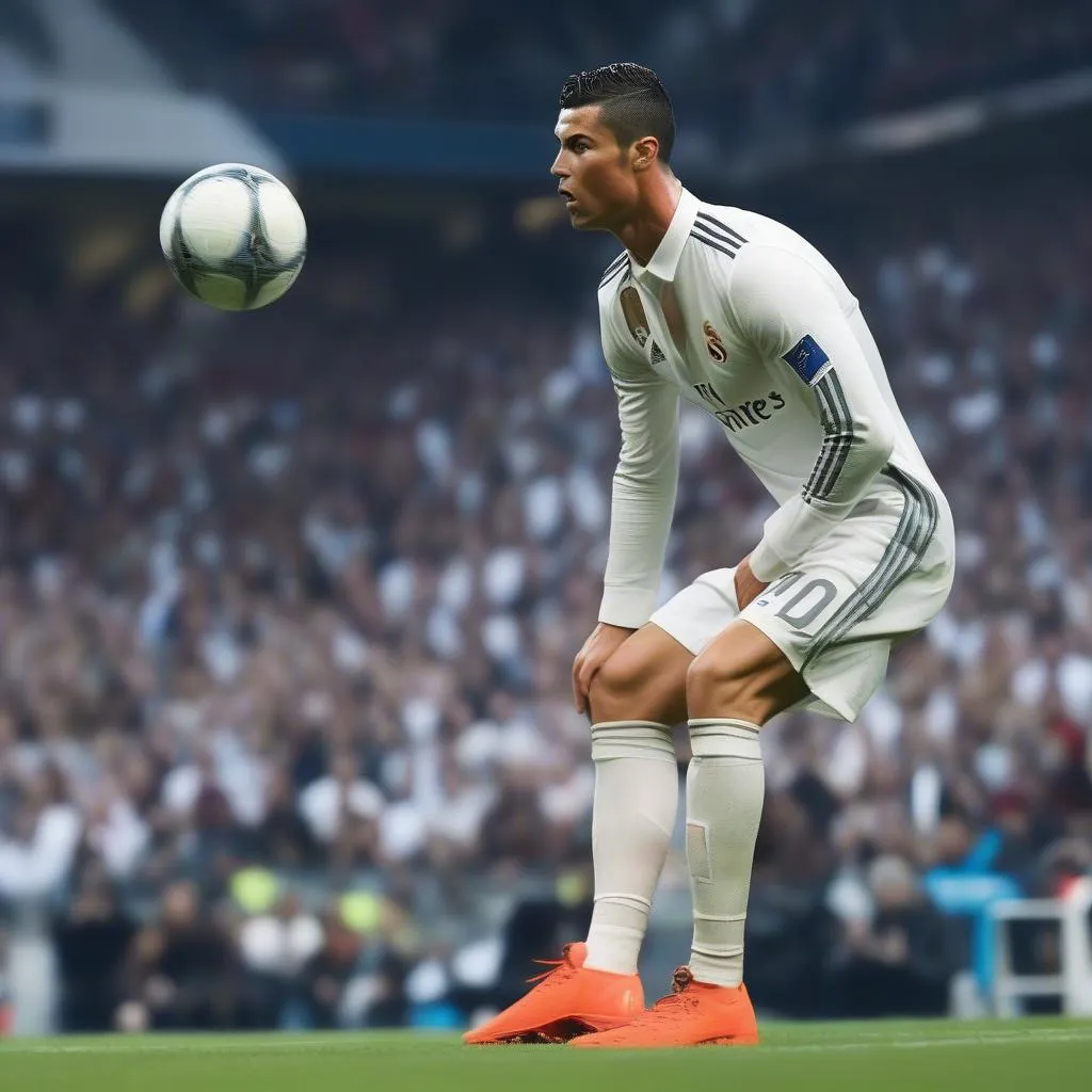 Cristiano Ronaldo trong trận đấu căng thẳng 