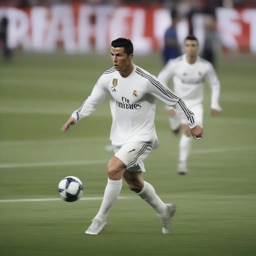 Hình ảnh Cristiano Ronaldo thi đấu trên sân