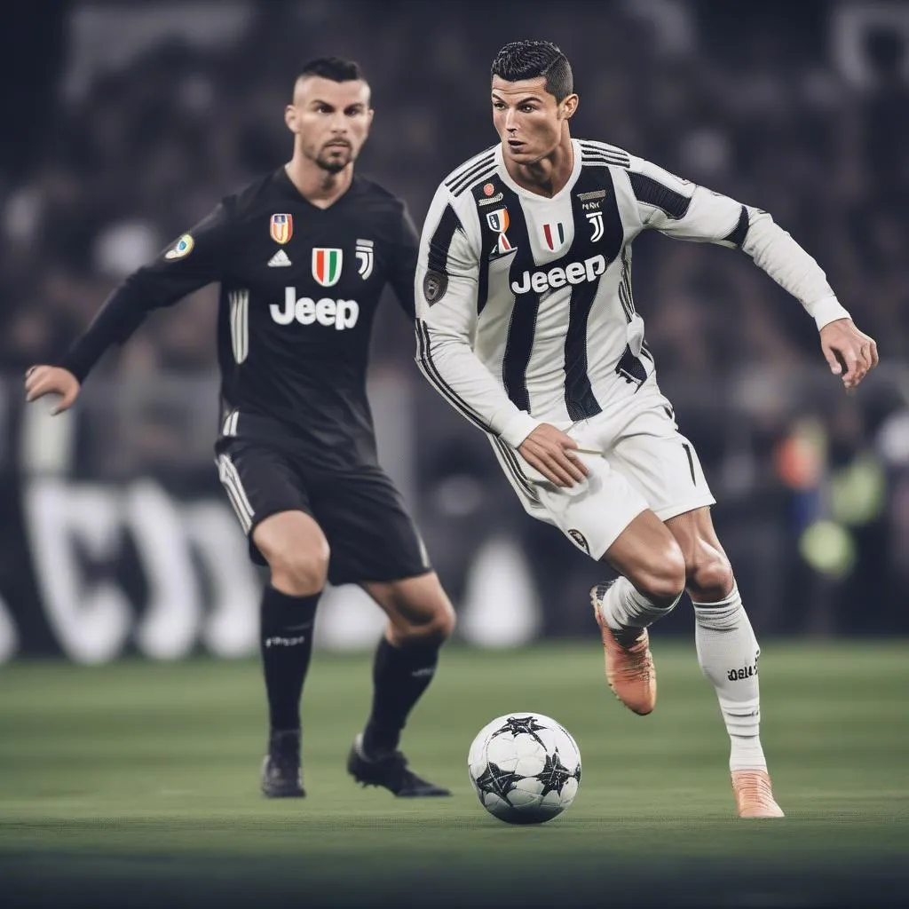 Ronaldo thi đấu cho Juventus tại Champions League 2018