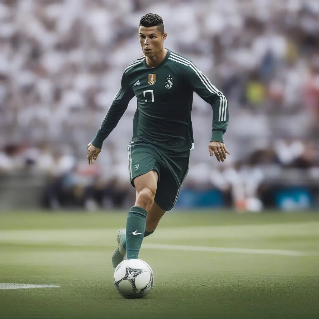 Ronaldo thực hiện pha bóng kỹ thuật điêu luyện