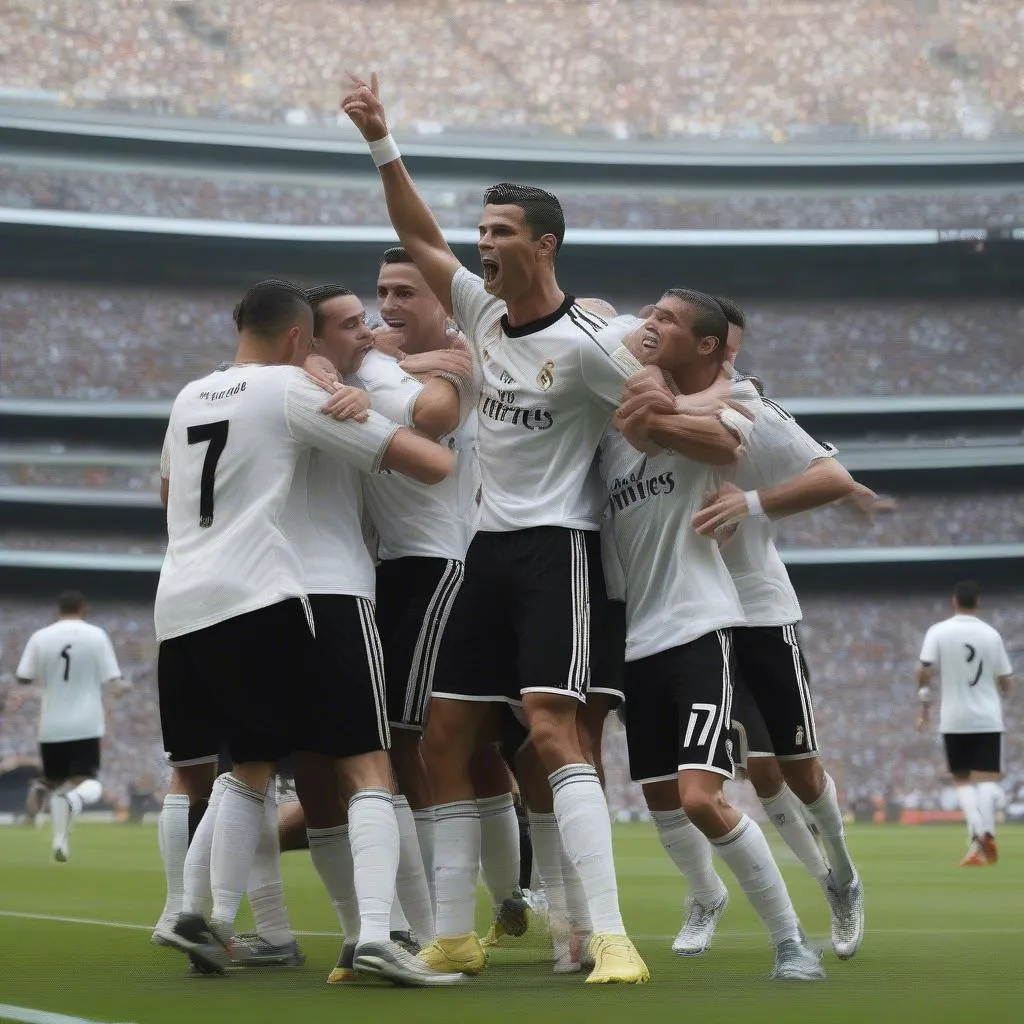 Cristiano Ronaldo wearing a snapback during a football match.