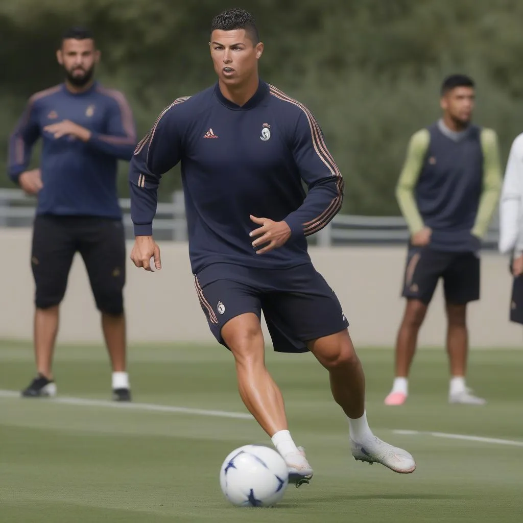 Ronaldo tập luyện