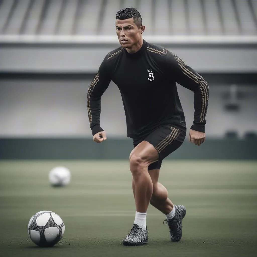 Ronaldo tập luyện