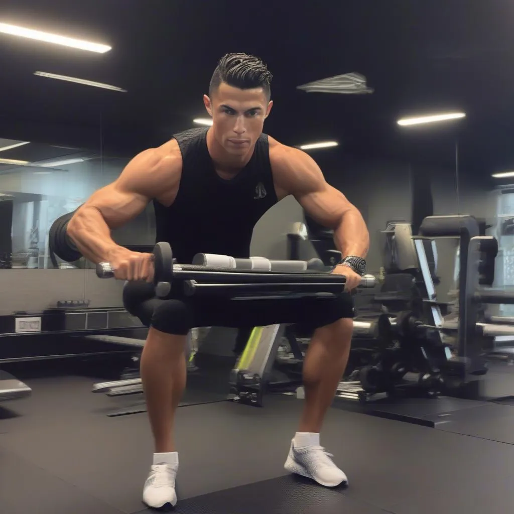 Ronaldo tập luyện