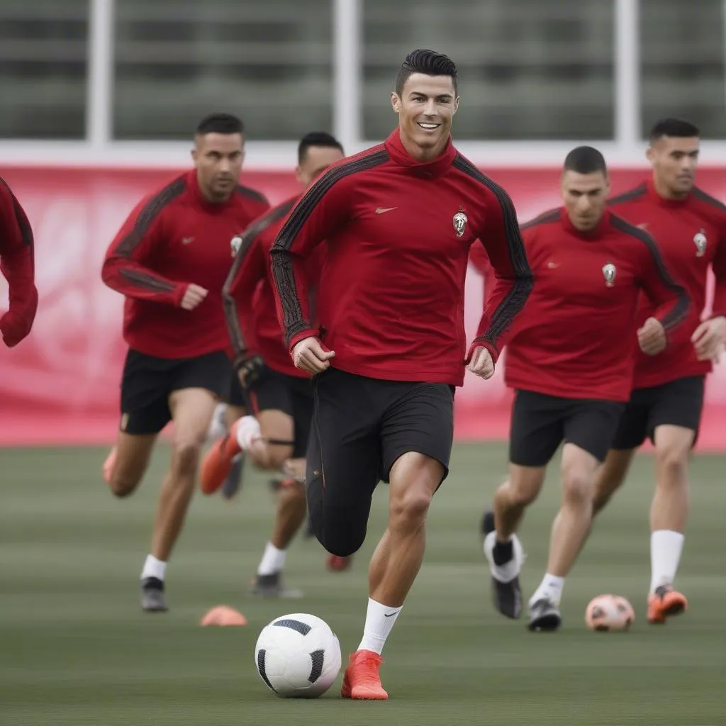 ronaldo tập luyện