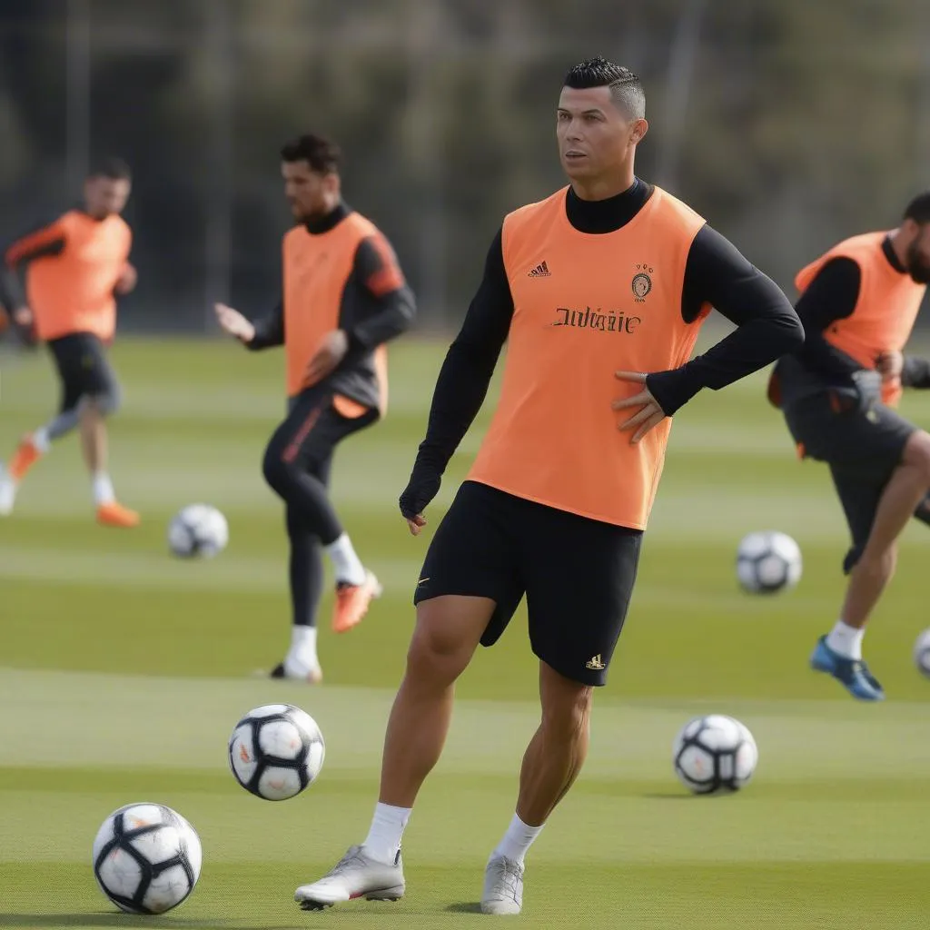 Ronaldo tập luyện