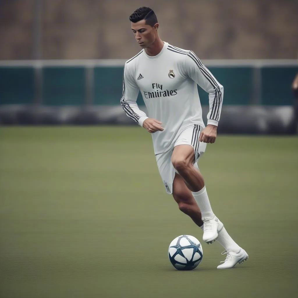 Ronaldo tập luyện