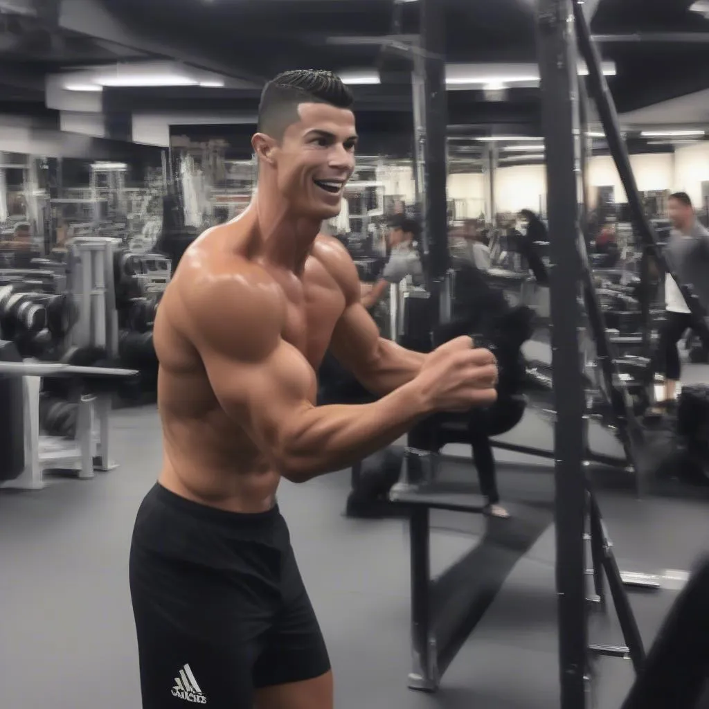 Ronaldo tập luyện