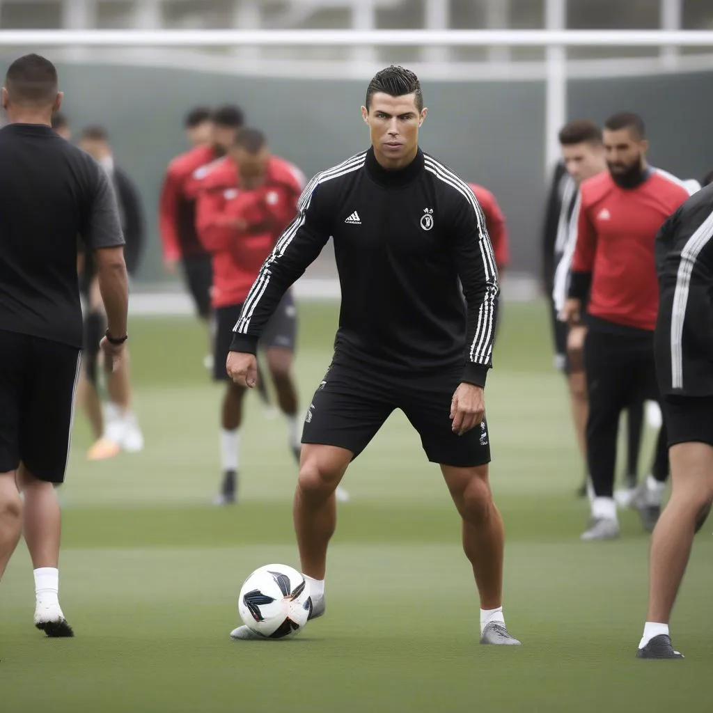 ronaldo tập luyện