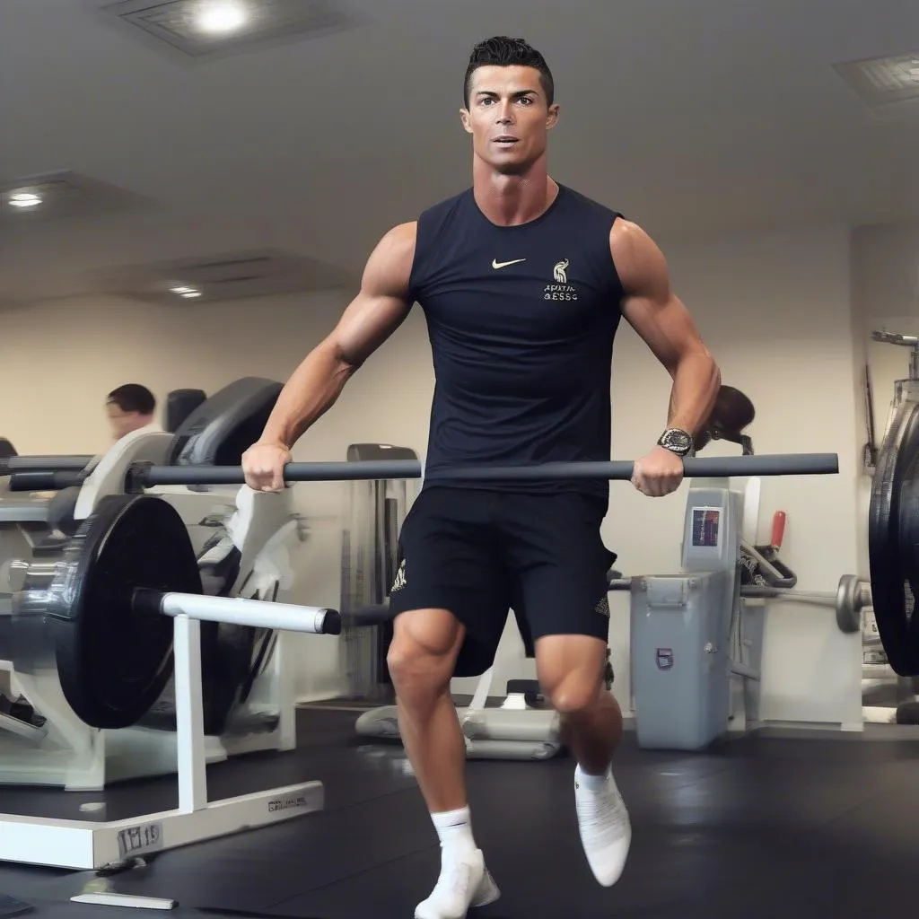 Ronaldo tập luyện