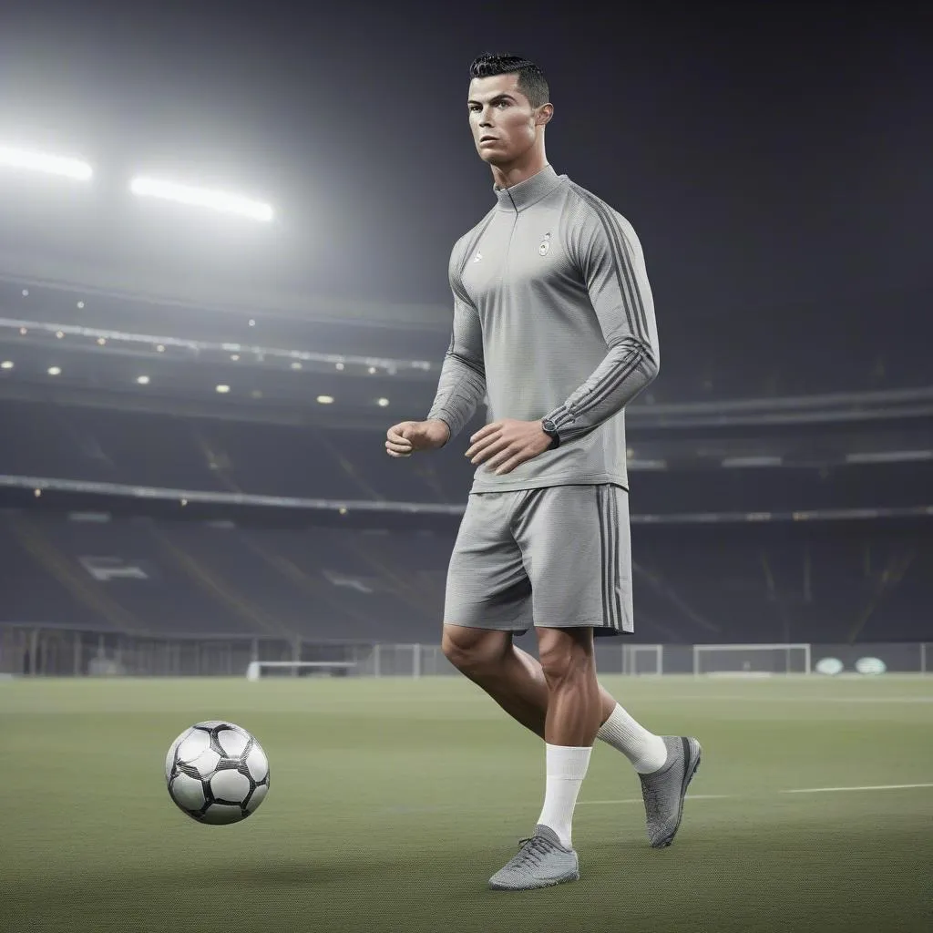 Ronaldo tập luyện