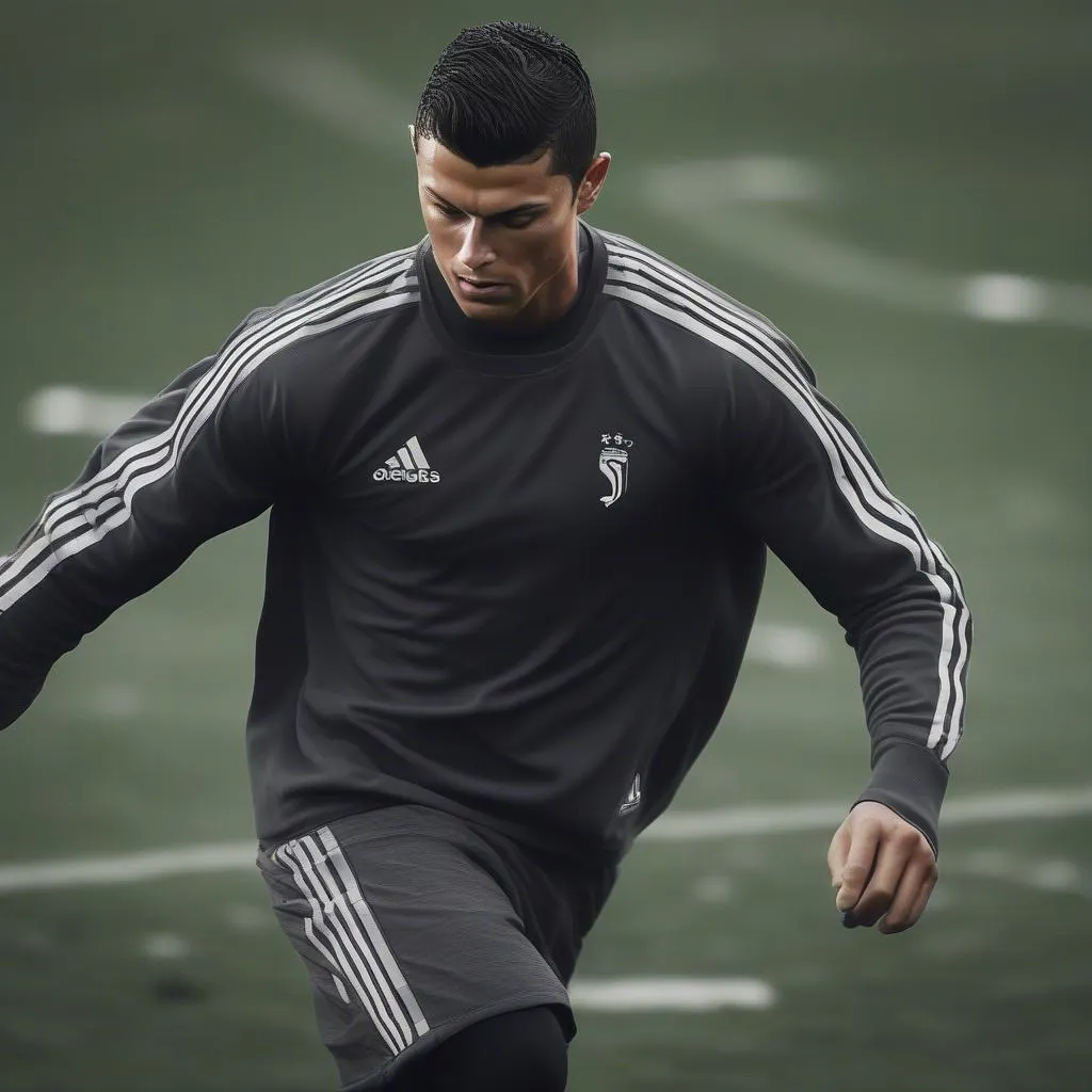 Hình ảnh Ronaldo tập luyện bóng đá