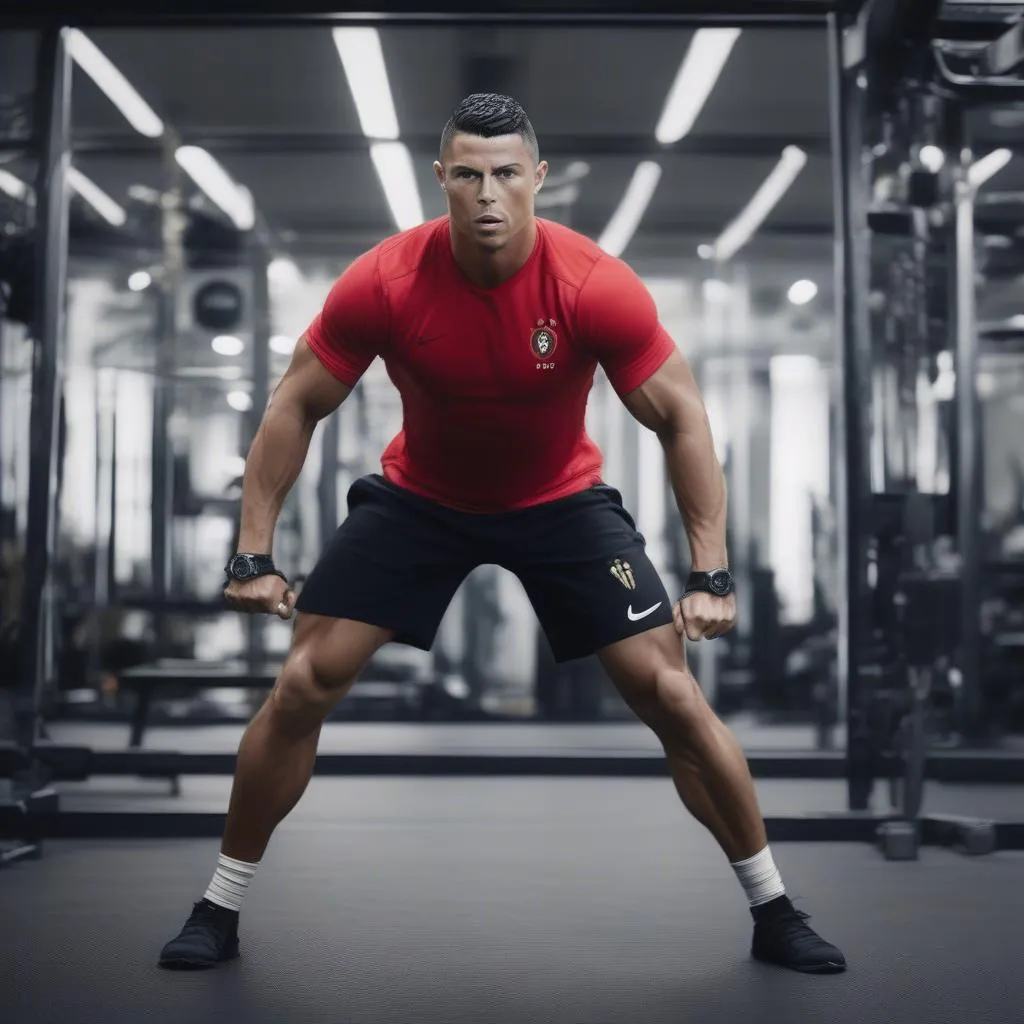 ronaldo tập luyện gym