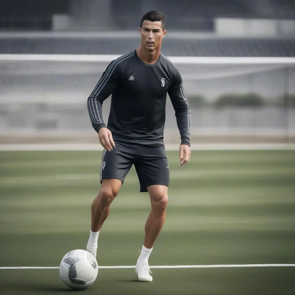 Ronaldo tập luyện kỹ thuật