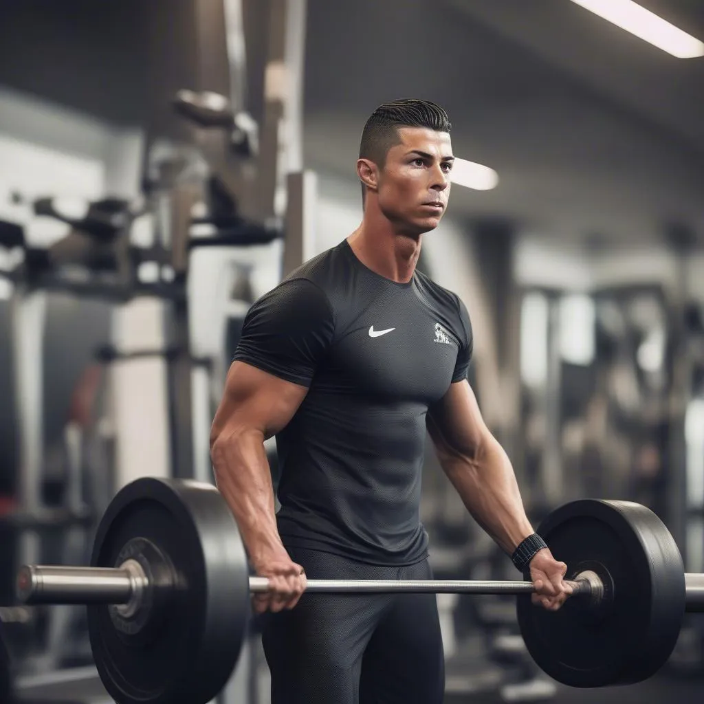 Ronaldo tập luyện sức mạnh