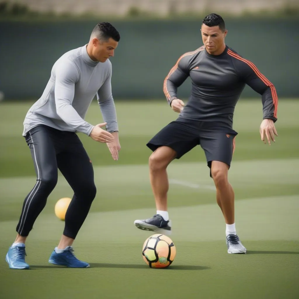 Ronaldo tập luyện sung lượng