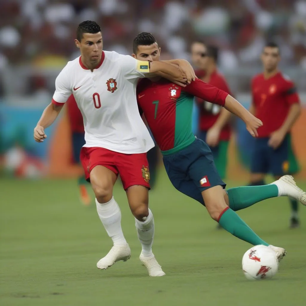 Ronaldo thi đấu cho đội tuyển Bồ Đào Nha