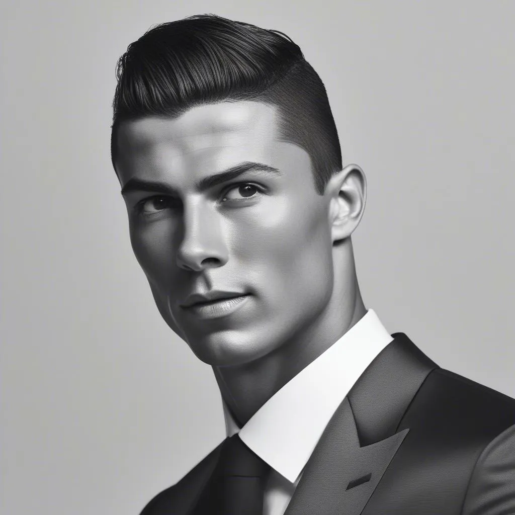 Ronaldo kiểu tóc ngắn vuốt ngược