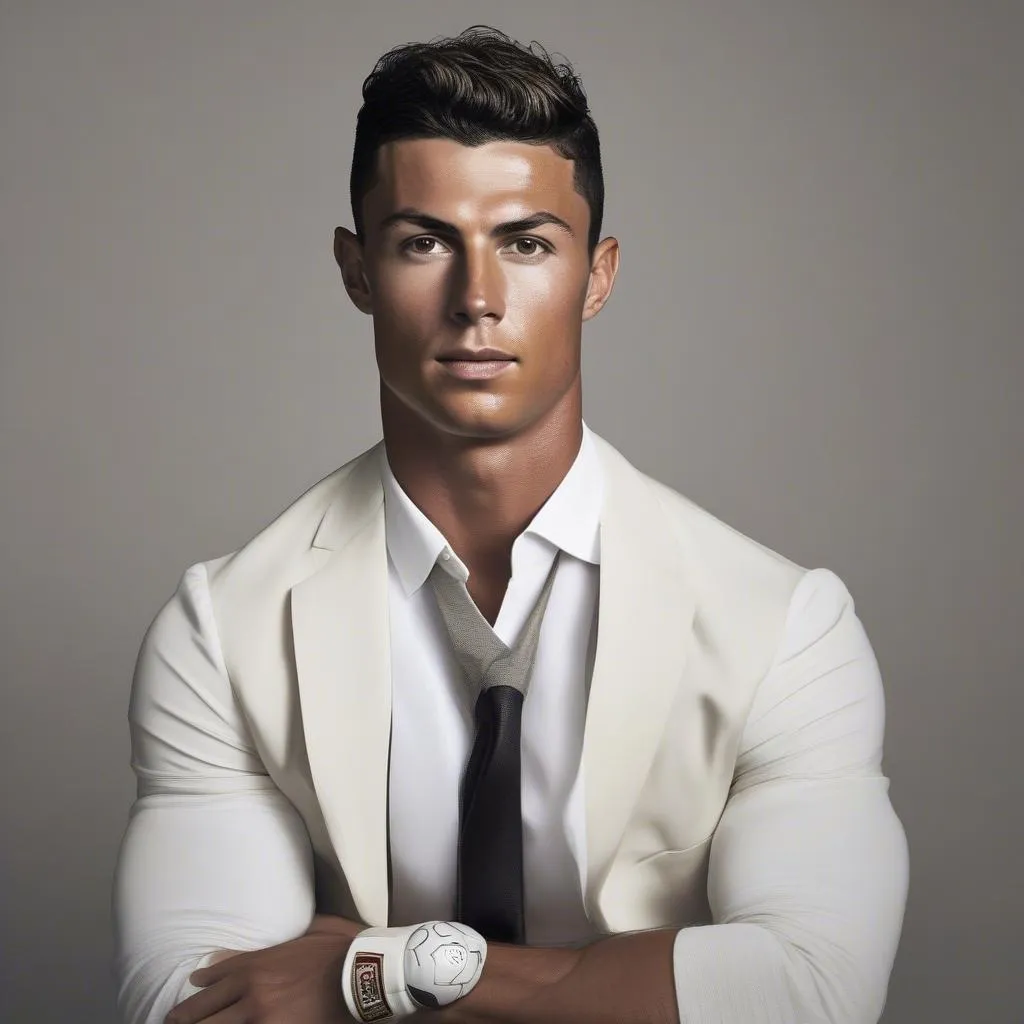 Ronaldo kiểu tóc ngắn xoăn nhẹ