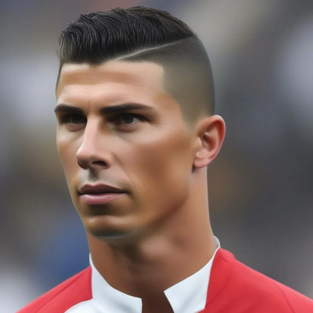 Ronaldo với kiểu tóc vuốt ngược