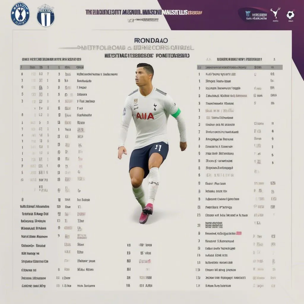 Lịch thi đấu và dự đoán tỷ số các trận đấu của Ronaldo và Tottenham