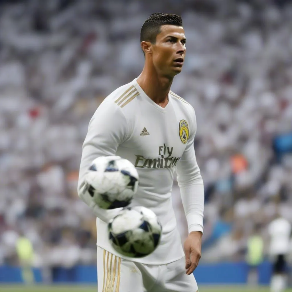 Ronaldo trong trận đấu giữa Tây Ban Nha và Bồ Đào Nha tại Bernabéu