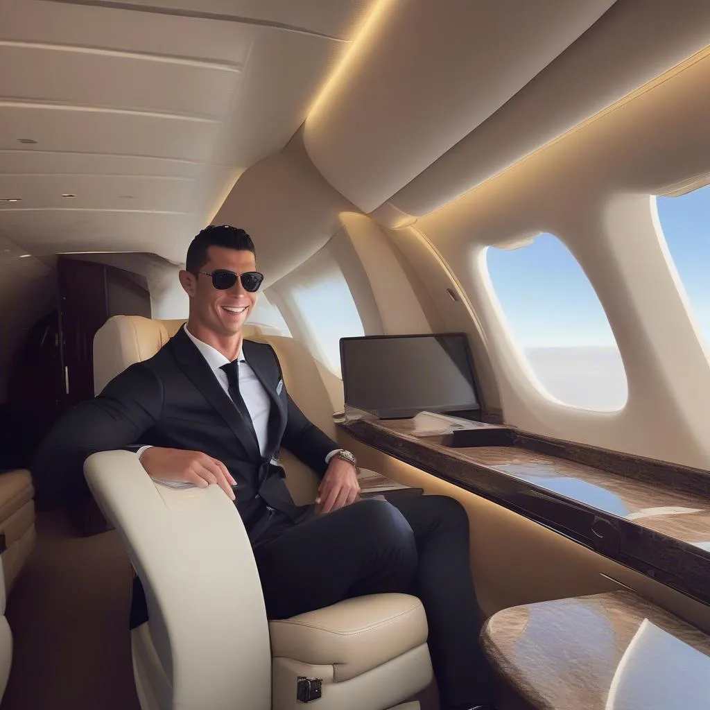 Ronaldo-on-private-jet