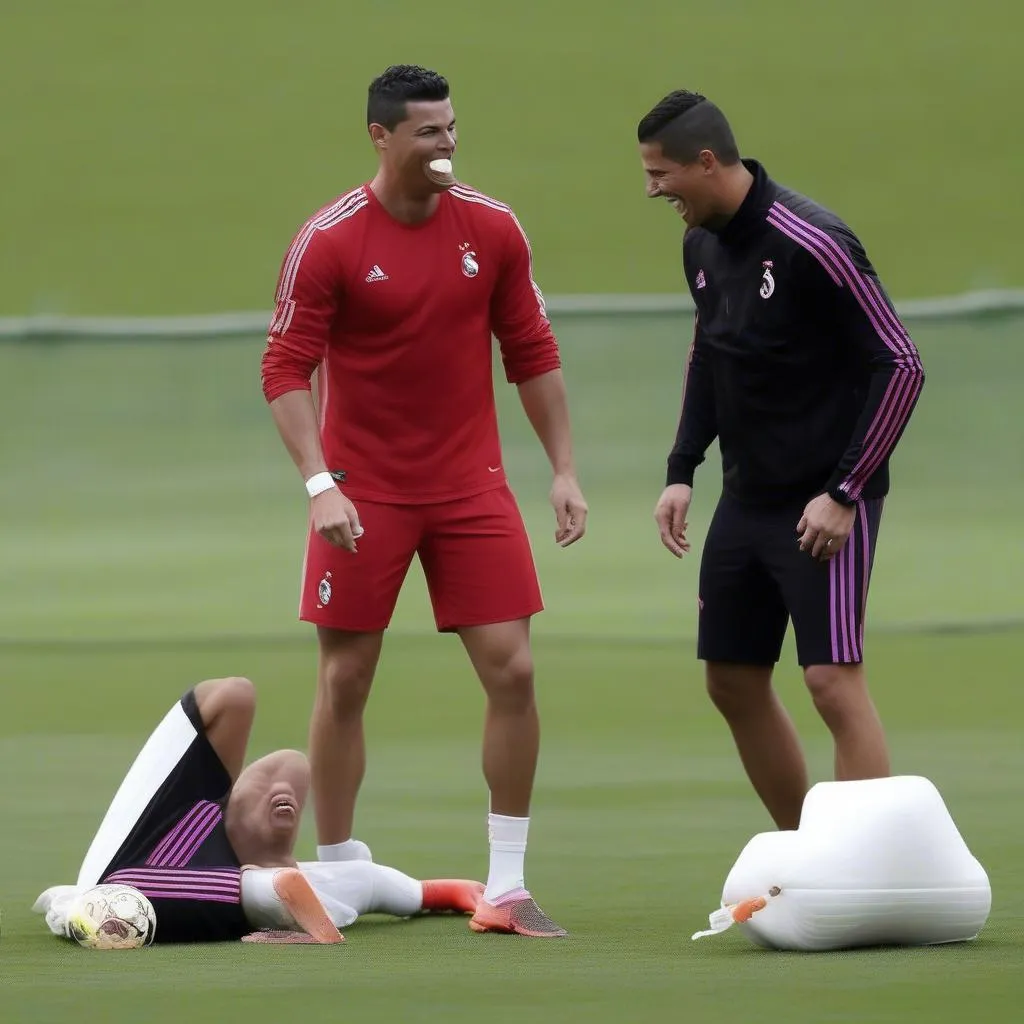 Ronaldo troll đồng đội