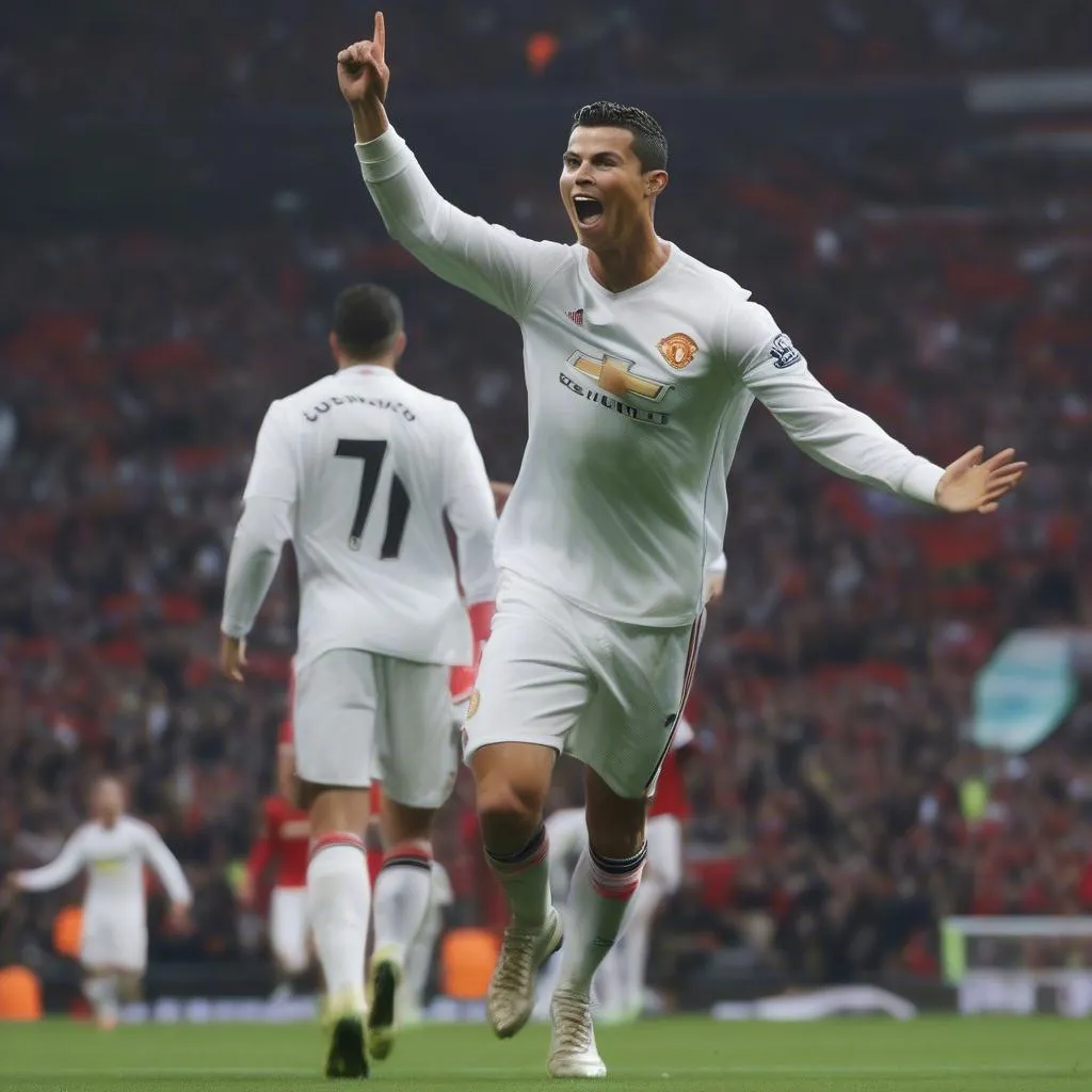 Ronaldo trong màu áo Manchester United