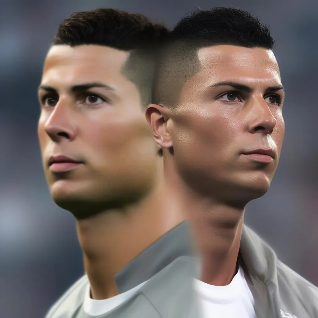 Hình ảnh Ronaldo trước và sau khi nâng mũi