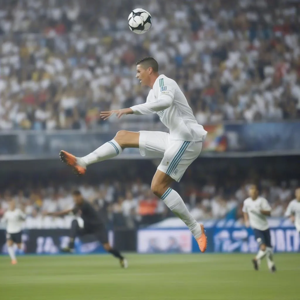 Ronaldo tự tin thực hiện pha xe đạp choổng ngược