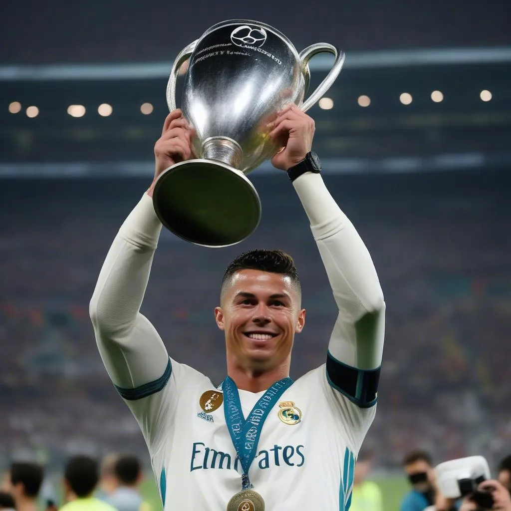 Ronaldo nâng cao cúp UEFA Champions League