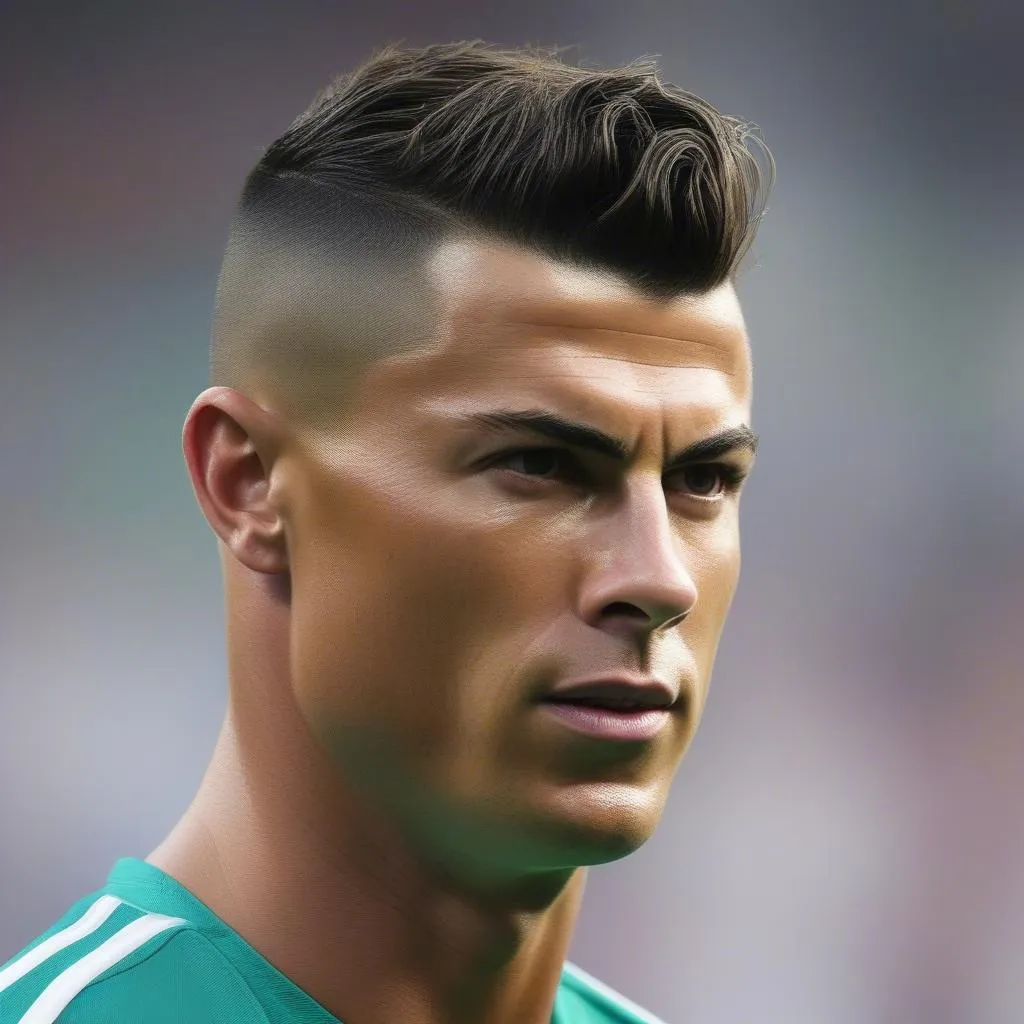 Kiểu tóc undercut ngắn của Ronaldo vào năm 2017