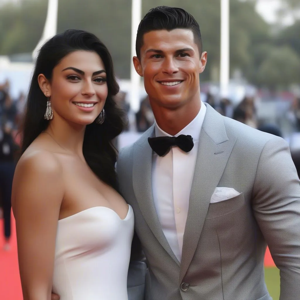 Cristiano Ronaldo và bạn gái Georgina Rodriguez tại buổi ra mắt chính thức