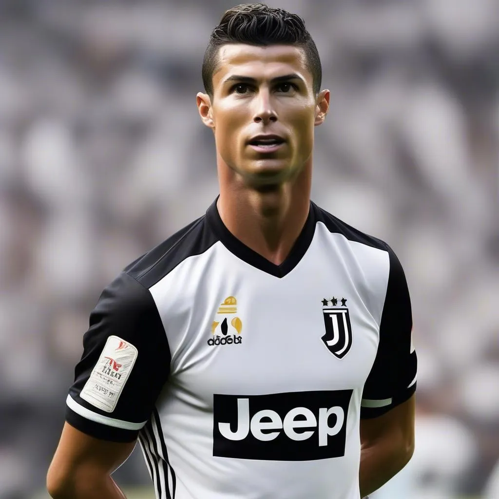 Hình ảnh Cristiano Ronaldo trong trang phục của câu lạc bộ Juventus