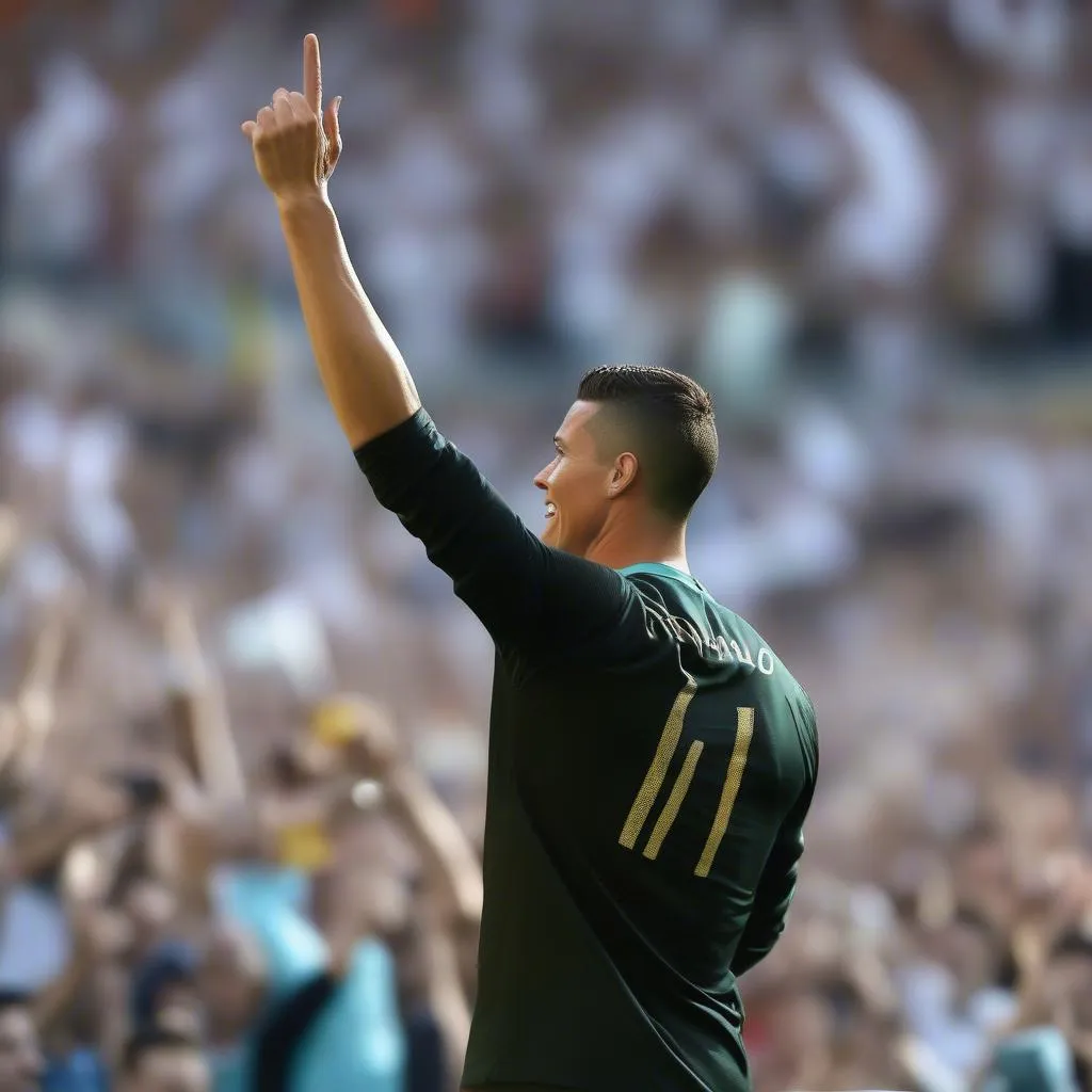 Ronaldo celebrates with his fans