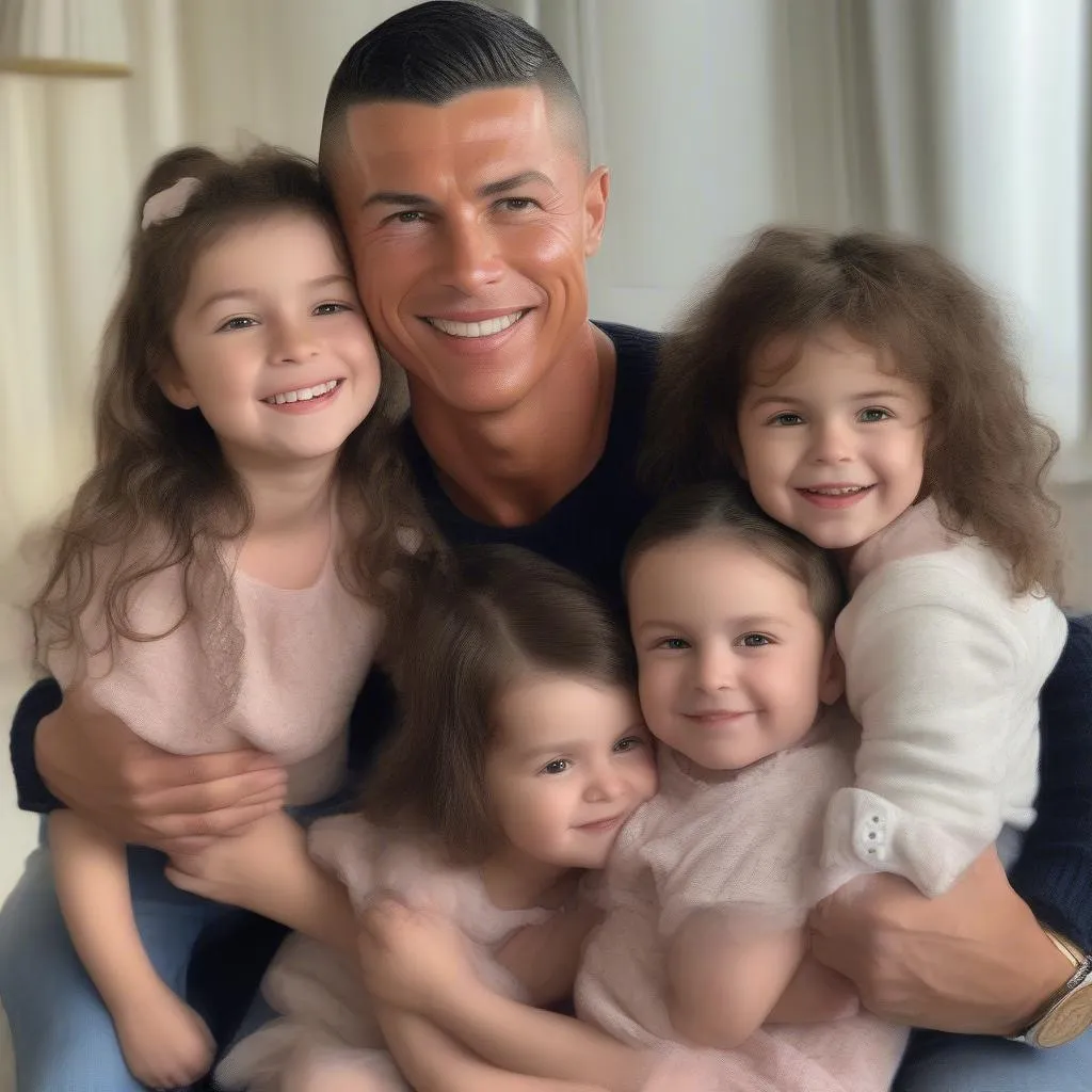 Hình ảnh Ronaldo và Georgina cùng các con