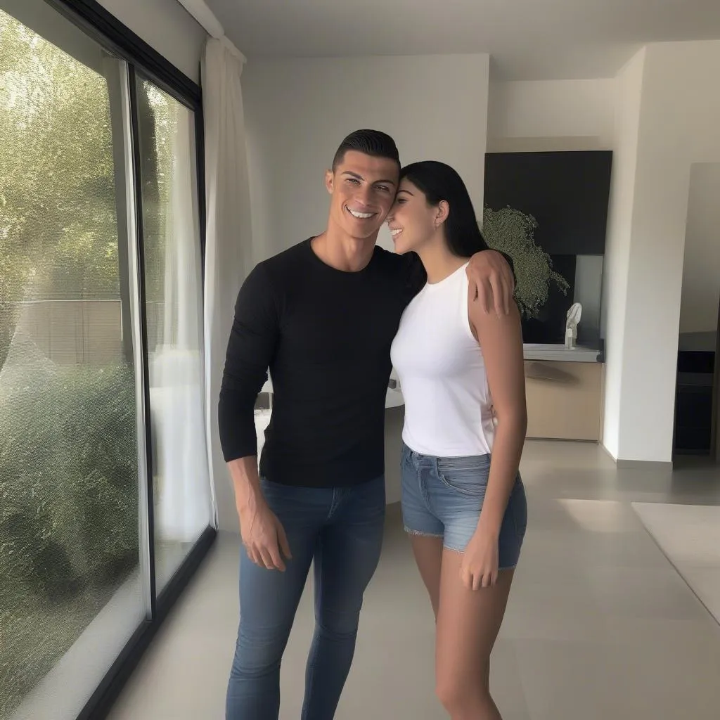 Ronaldo và Georgina Rodriguez ở nhà