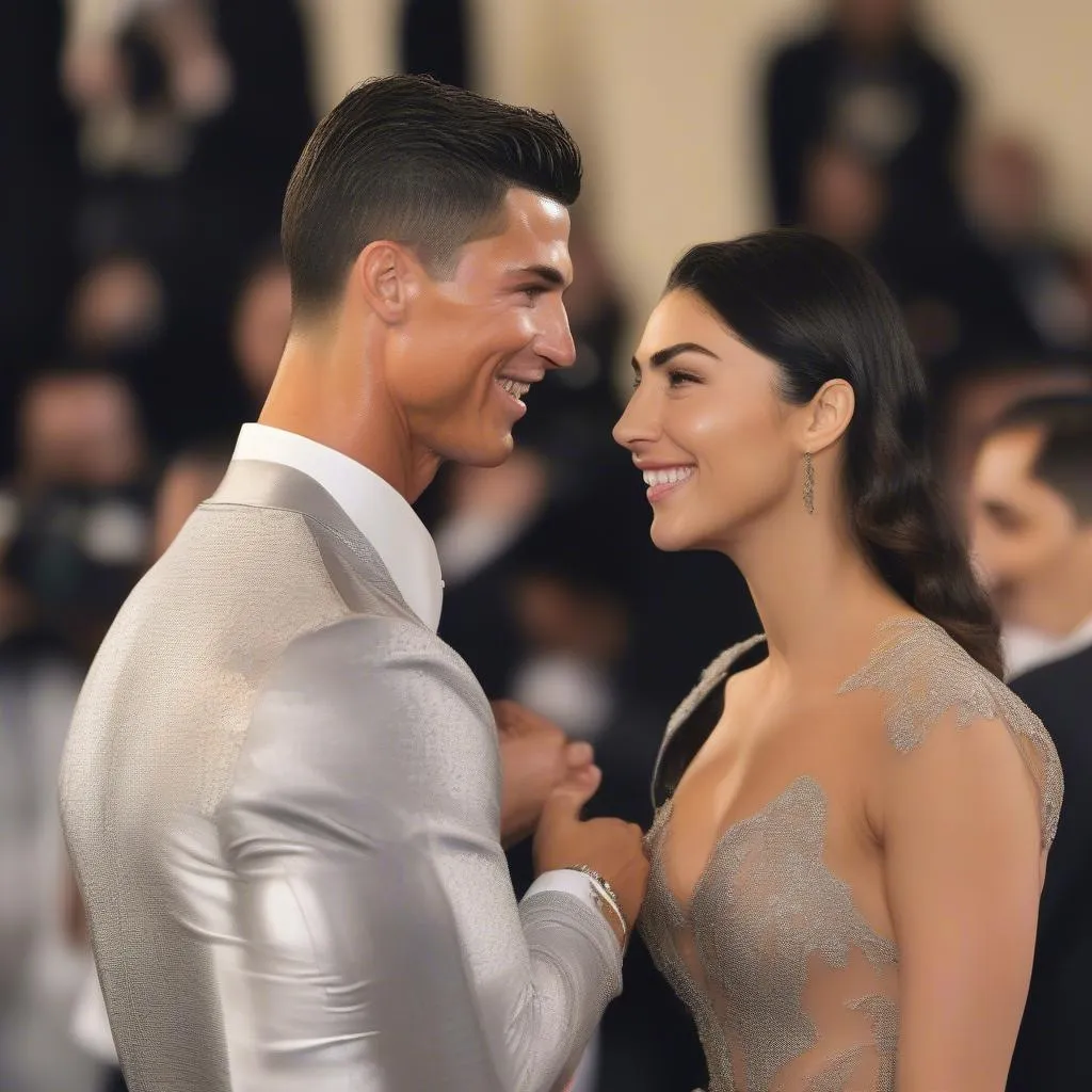 Cristiano Ronaldo and Georgina Rodriguez at an awards ceremony