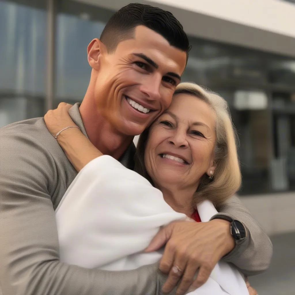 Cristiano Ronaldo with his mother, Dolores Aveiro