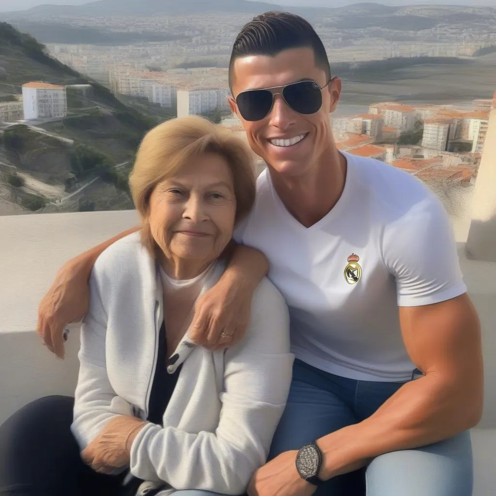 Cristiano Ronaldo cùng mẹ