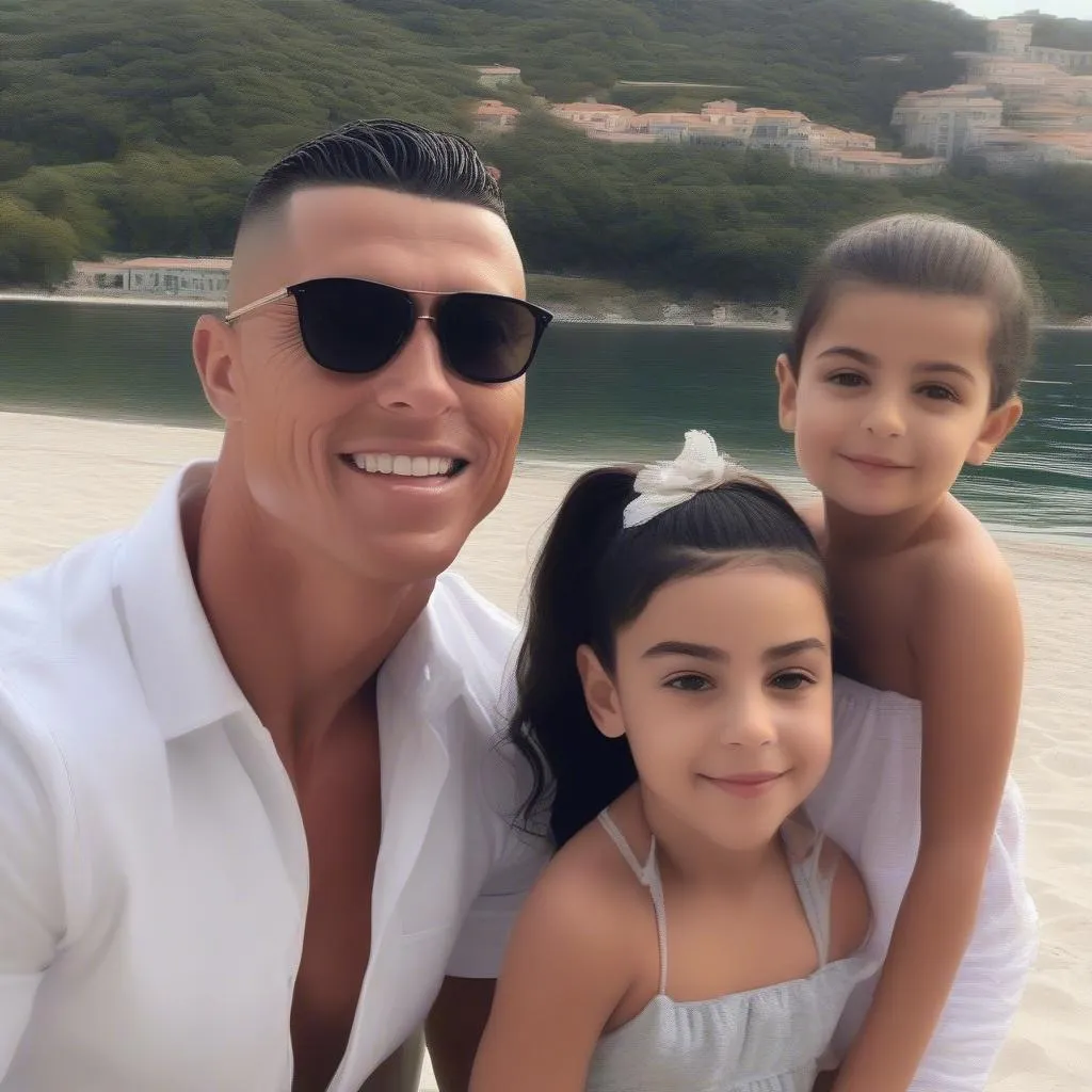 Ronaldo và vợ mới Georgina Rodriguez trong kỳ nghỉ gia đình